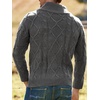 Runcati Mens Cable Knit Sweater Turtleneck Casual Chunky Pullover Jumper(Grey)