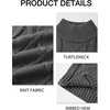 Runcati Mens Cable Knit Sweater Turtleneck Casual Chunky Pullover Jumper(Grey)