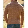 Runcati Mens Cable Knit Sweater Turtleneck Casual Chunky Pullover Jumper(Khaki)