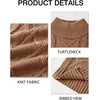 Runcati Mens Cable Knit Sweater Turtleneck Casual Chunky Pullover Jumper(Khaki)