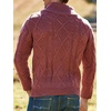 Runcati Mens Cable Knit Sweater Turtleneck Casual Chunky Pullover Jumper(Red)