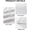 Runcati Mens Cable Knit Sweater Turtleneck Casual Chunky Pullover Jumper(White)