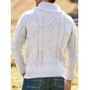 Runcati Mens Cable Knit Sweater Turtleneck Casual Chunky Pullover Jumper(White)
