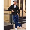 Runcati Mens Cardigan Sweater Cable Knit Shawl Collar Casual Sweaters(Black)