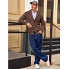 Runcati Mens Cardigan Sweater Cable Knit Shawl Collar Casual Sweaters(Coffee)