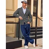 Runcati Mens Cardigan Sweater Cable Knit Shawl Collar Casual Sweaters(Dark Grey)