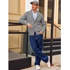 Runcati Mens Cardigan Sweater Cable Knit Shawl Collar Casual Sweaters(Grey)