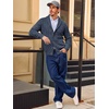 Runcati Mens Cardigan Sweater Cable Knit Shawl Collar Casual Sweaters(Navy)