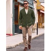Runcati Mens Cardigan Sweater Shawl Collar Button Down Casual Knit Sweaters(Army Green)