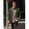 Runcati Mens Cardigan Sweater Shawl Collar Button Down Casual Knit Sweaters(Army Green)
