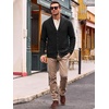 Runcati Mens Cardigan Sweater Shawl Collar Button Down Casual Knit Sweaters(Black)