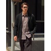 Runcati Mens Cardigan Sweater Shawl Collar Button Down Casual Knit Sweaters(Black)