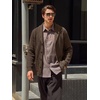 Runcati Mens Cardigan Sweater Shawl Collar Button Down Casual Knit Sweaters(Brown)