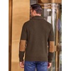 Runcati Mens Cardigan Sweater Shawl Collar Button Down Casual Knit Sweaters(Brown)