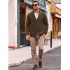 Runcati Mens Cardigan Sweater Shawl Collar Button Down Casual Knit Sweaters(Brown)