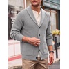 Runcati Mens Cardigan Sweater Shawl Collar Button Down Casual Knit Sweaters(Grey)