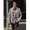 Runcati Mens Cardigan Sweater Shawl Collar Button Down Casual Knit Sweaters(Grey)