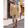 Runcati Mens Cardigan Sweater Shawl Collar Button Down Casual Knit Sweaters(Khaki)