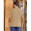 Runcati Mens Cardigan Sweater Shawl Collar Button Down Casual Knit Sweaters(Khaki)