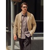 Runcati Mens Cardigan Sweater Shawl Collar Button Down Casual Knit Sweaters(Khaki)