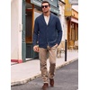 Runcati Mens Cardigan Sweater Shawl Collar Button Down Casual Knit Sweaters(Navy)