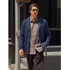 Runcati Mens Cardigan Sweater Shawl Collar Button Down Casual Knit Sweaters(Navy)