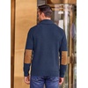 Runcati Mens Cardigan Sweater Shawl Collar Button Down Casual Knit Sweaters(Navy)