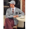 Runcati Mens Cardigan Sweater V Neck Slim Fit Knit Button Down Sweaters(Grey)