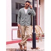 Runcati Mens Cardigan Sweater V Neck Slim Fit Knit Button Down Sweaters(Grey)