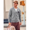 Runcati Mens Cardigan Sweater V Neck Slim Fit Knit Button Down Sweaters(Grey)