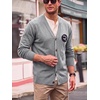 Runcati Mens Cardigan Sweater V Neck Slim Fit Knit Button Down Sweaters(Grey)