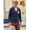 Runcati Mens Cardigan Sweater V Neck Slim Fit Knit Button Down Sweaters(Navy)