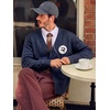 Runcati Mens Cardigan Sweater V Neck Slim Fit Knit Button Down Sweaters(Navy)