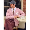 Runcati Mens Cardigan Sweater V Neck Slim Fit Knit Button Down Sweaters(Pink)