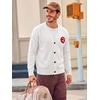 Runcati Mens Cardigan Sweater V Neck Slim Fit Knit Button Down Sweaters(White)