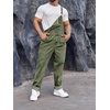 Runcati Men’s Denim Bib Overall Jean Romper(Army Green)