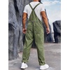 Runcati Men’s Denim Bib Overall Jean Romper(Army Green)