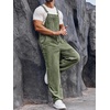 Runcati Men’s Denim Bib Overall Jean Romper(Army Green)