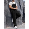 Runcati Men’s Denim Bib Overall Jean Romper(Black)