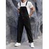 Runcati Men’s Denim Bib Overall Jean Romper(Black)