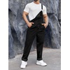 Runcati Men’s Denim Bib Overall Jean Romper(Black)