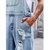 Runcati Men’s Denim Bib Overall Jean Romper(B-light Blue)