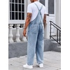 Runcati Men’s Denim Bib Overall Jean Romper(B-light Blue)