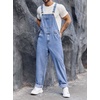 Runcati Men’s Denim Bib Overall Jean Romper(Blue)