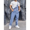 Runcati Men’s Denim Bib Overall Jean Romper(Blue)