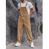 Runcati Men’s Denim Bib Overall Jean Romper(Brown)