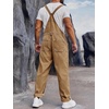 Runcati Men’s Denim Bib Overall Jean Romper(Brown)