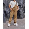Runcati Men’s Denim Bib Overall Jean Romper(Brown)