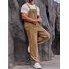 Runcati Men’s Denim Bib Overall Jean Romper(Brown)