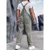 Runcati Men’s Denim Bib Overall Jean Romper(Grey)